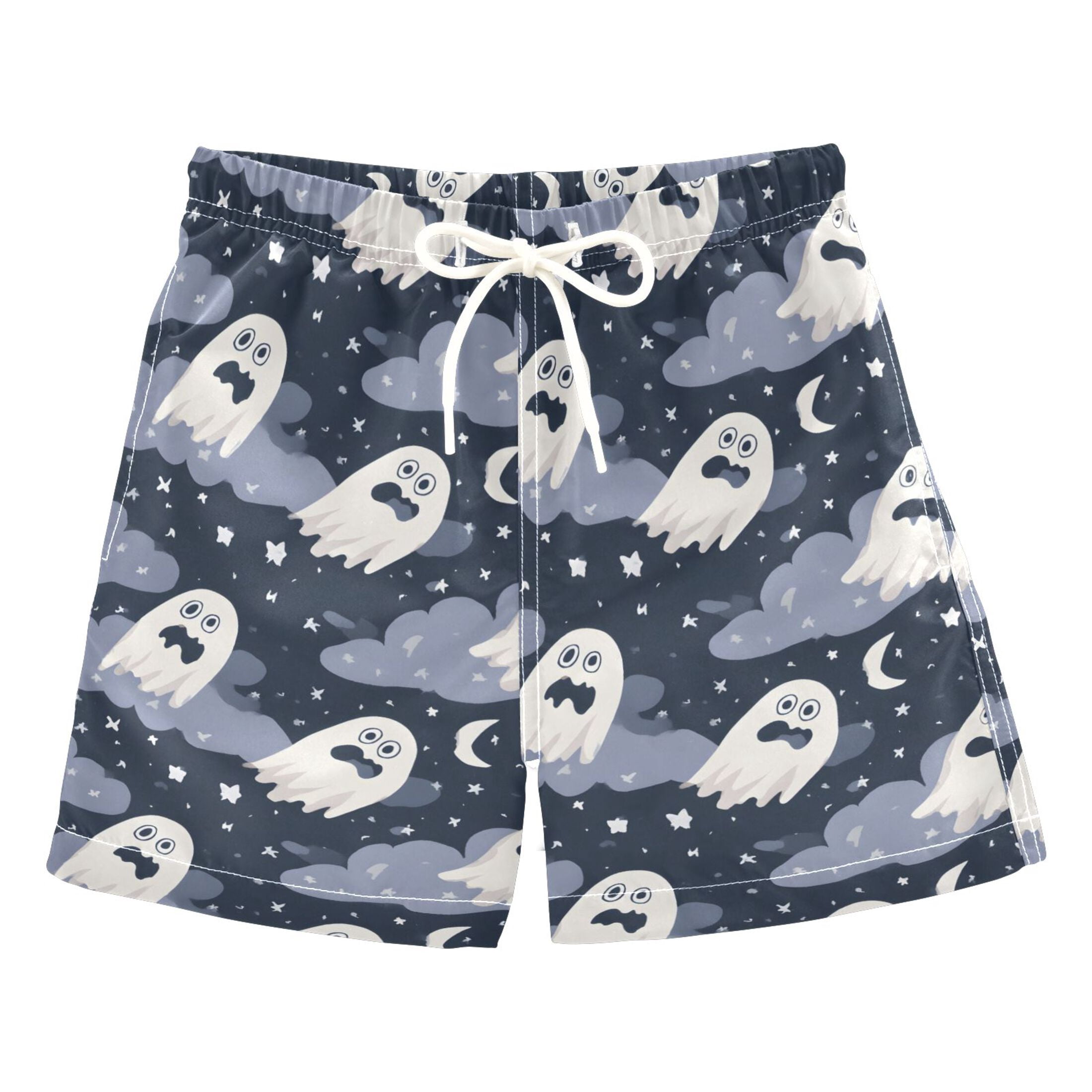 Spooky Night Ghosts Swim Trunks Quick Dry Beach Pool Board Shorts ...