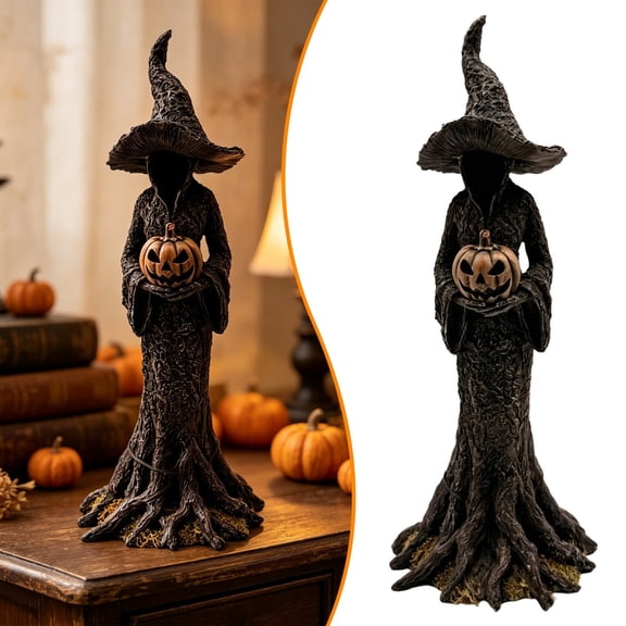 Spooky Night Tree Witch 11.81" Tall Tabletop Halloween 2026 Decor