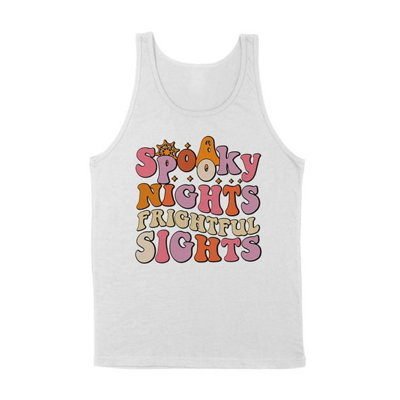 Spooky Nights Frightful Sights Tank Top Unisex X-Large White
