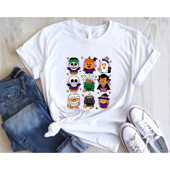 Spooky Nuggets Meal Bucket T-shirt, Halloween Chicken Nuggets, Funny Halloween Tee, Halloween Party Tee, Trendy Halloween, Spooky Season Top,White Color,Size M