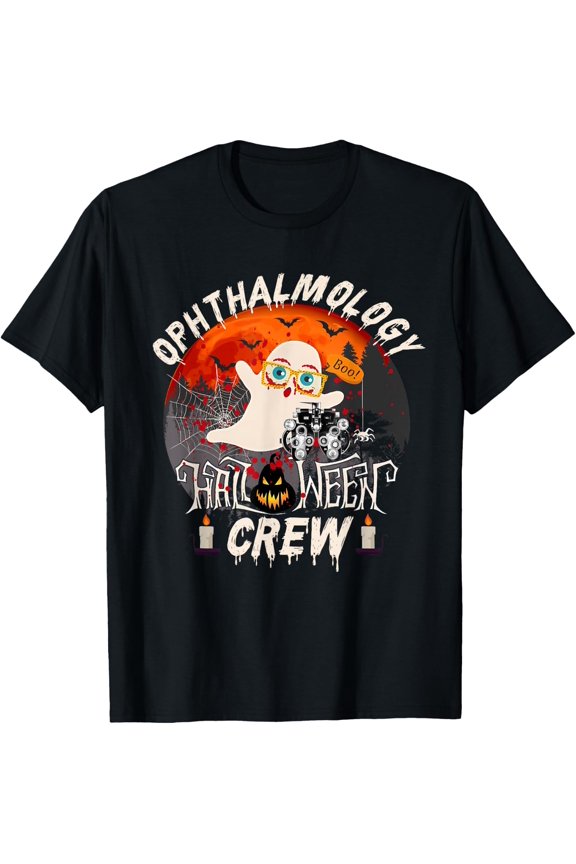 Spooky Ophthalmology Boo Crew Ophthalmology Halloween T-Shirt