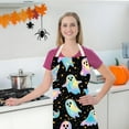 thumbnail image 1 of Spooky Print Kitchen Apron - Adjustable Halloween Cooking Apron Full Coverage Protective Smock Craft Painting Baking Bib(Black Blue), 1 of 6