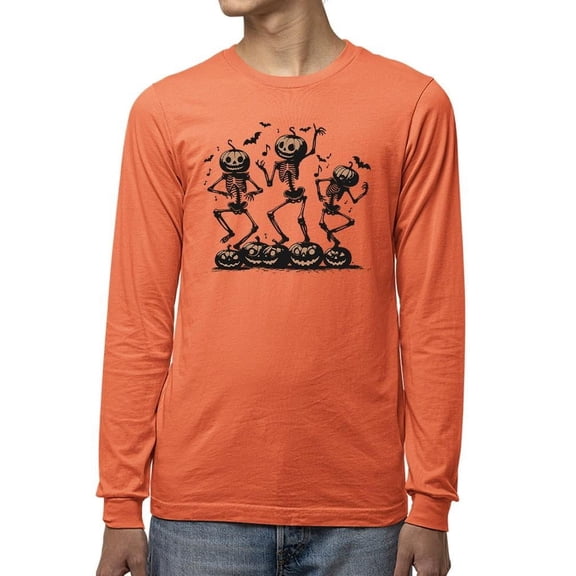 Spooky Pumpkin Ghost Halloween Graphic - Men's Long Sleeve