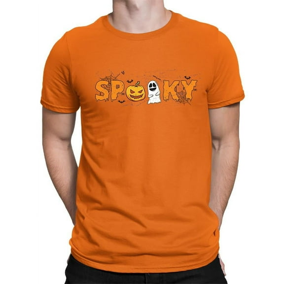 Spooky Pumpkin Ghost Halloween Graphic - Men's T-shirt