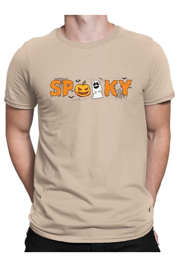 Spooky Pumpkin Ghost Halloween Graphic - Men's T-shirt