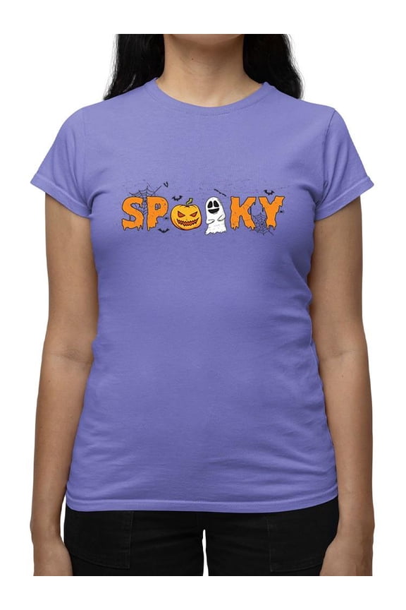 Spooky Pumpkin Ghost Halloween Graphic - Women's T-shirt