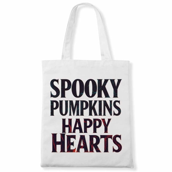 Spooky Pumpkins, Happy Hearts Just A Girl Who Loves Bats Halloween Canvas Bag 1Pc