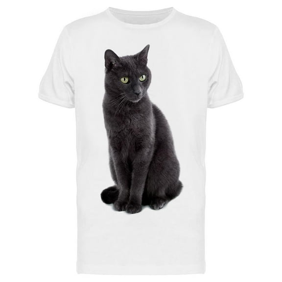 Spooky Russian Blue Cat T-Shirt Men -Image by Shutterstock, Male 3X-Large
