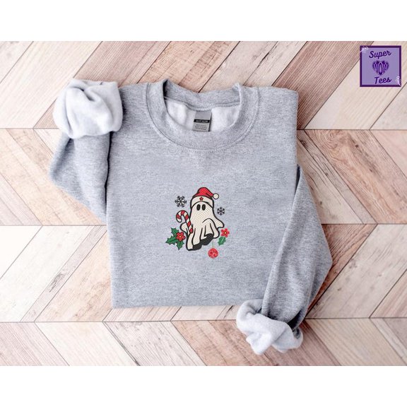 Spooky Santa Embroidered Sweatshirt