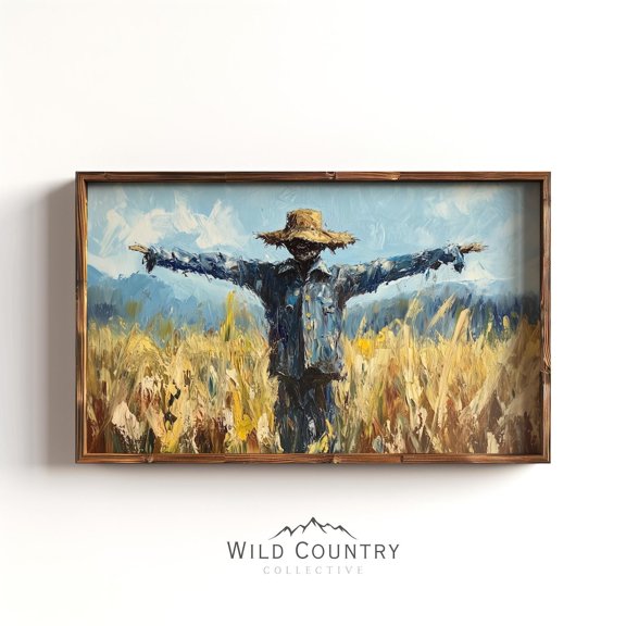 Spooky Scarecrow Scary Spooky Painting Rustic Fall Fall Farmhouse Spooky Poster