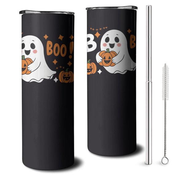Spooky Scary 20oz Skinny Tumbler - Witch Wizard Gothic Pattern Triple Insulated Stainless Mug