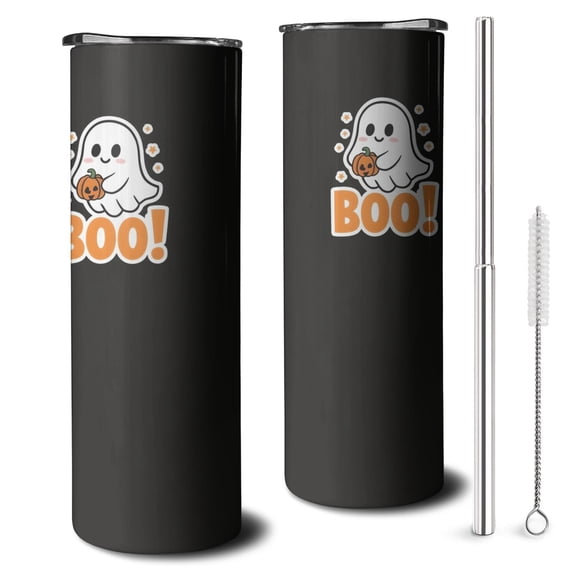 Spooky Scary 20oz Skinny Tumbler - Witch Wizard Gothic Pattern Triple Insulated Stainless Mug