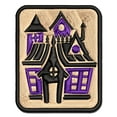 thumbnail image 1 of Spooky Scary Haunted House Mansion with Bats Broken Windows Applique Multi-Color Embroidered Hook & Loop Patch - 2.5 Inch Small, 1 of 5