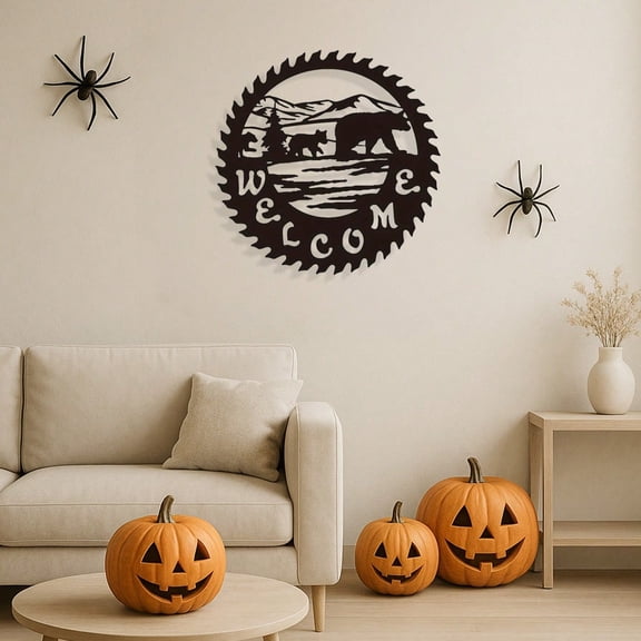 Spooky Season Deal1pc Gothic Black Metal Bear Statue, Halloween Home Decor for Indoor Living Room Bedroom Christmas Gothic Animal Lover Gift Unique Present for Witchy aesthetic & Horror Enthusiasts