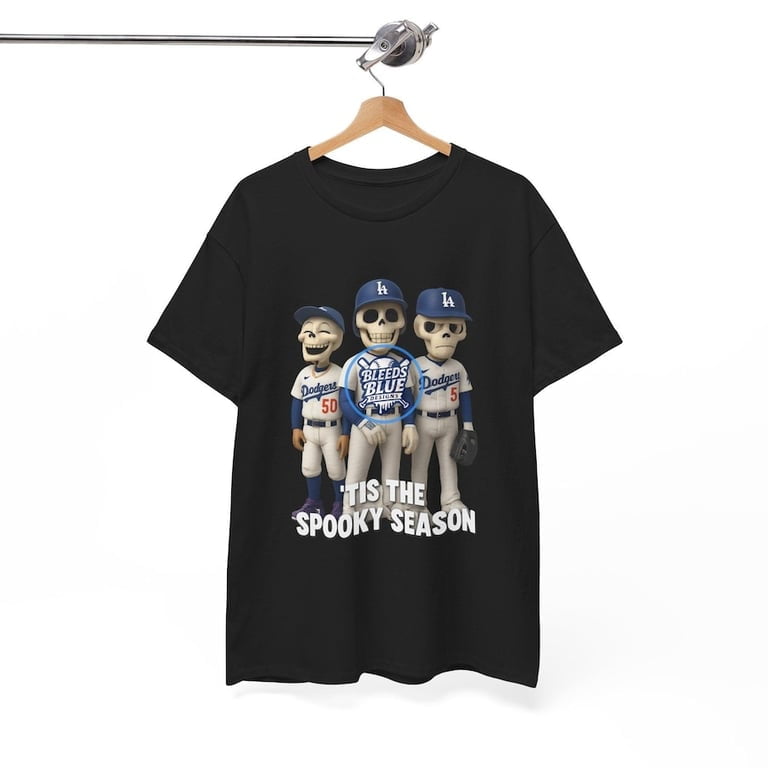 Spooky Season Dodgers Trio Tee: Halloween Baseball Shirt