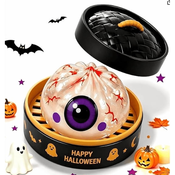 Spooky Season Halloween Ghost Dumpling, Ghost Squishy Hlloween Dumpling Squishy, Cute Anxiety Relief Fidget Toy, Soft Squeeze Decompression Dough for Adults