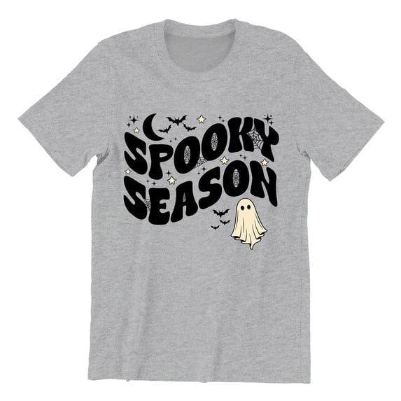 Spooky Season Halloween Shirt Cute Ghost Costume Unisex Men's T-shirt, 3XL, H. Grey