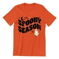 thumbnail image 1 of Spooky Season Halloween Shirt Cute Ghost Costume Unisex Men's T-shirt, 3XL, Orange, 1 of 6