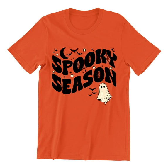Spooky Season Halloween Shirt Cute Ghost Costume Unisex Men's T-shirt, 3XL, Orange