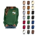thumbnail image 1 of Spooky Season Halloween Sweatshirts for Women 2025 Long Sleeve Crewneck Cute Ghost Graphic Sweatshirt Pullover Tops, 1 of 5