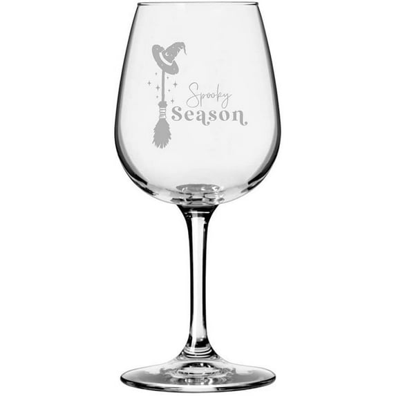 Spooky Season Happy Halloween Etched 12.75oz All Purpose Libbey Wine Glass