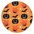 thumbnail image 1 of Spooky Season Pumpkin Halloween Elastic Edge Table Cover for Round 52 Inch Table - Fitted Design for Dining Kitchen, 1 of 6