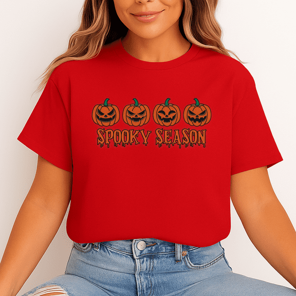 Spooky Season Pumpkins Unisex Halloween T-Shirt, 100% Cotton Graphic Tee – Gift for Halloween