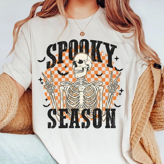 Spooky Season Retro Skull Smiley Face Halloween, ANANDHIS-Shirts