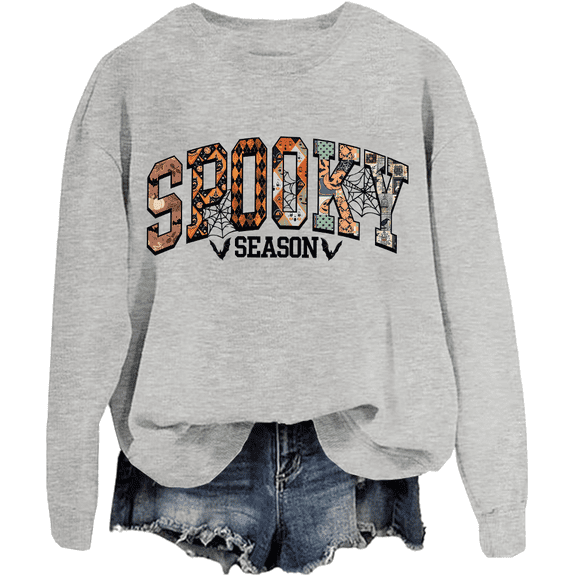 Spooky Season Sweatshirt Funny Halloween Spooky Women Graphic Tees Unisex