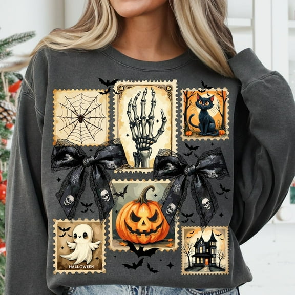 Spooky Season Sweatshirt, Vintage Halloween Ghost Sweatshirt, Flirty Fall Pumpkin T-Shirt, Halloween Brush Stroke Sweatshirt, Preppy Sweatshirt
