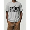 thumbnail image 1 of Spooky Season T-Shirt Graphic Tee Halloween Top Cotton Short Sleeve Casual Shirt Gray S-3XL, 1 of 5