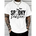 thumbnail image 1 of Spooky Season T-Shirt Graphic Tee Halloween Top Cotton Short Sleeve Casual Shirt White S-5XL, 1 of 5
