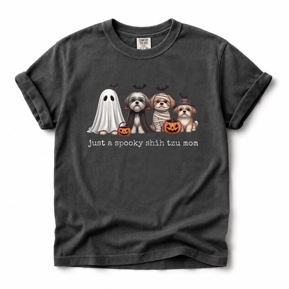 Spooky Shih Tzu Mom Halloween Dog Graphic T-Shirt