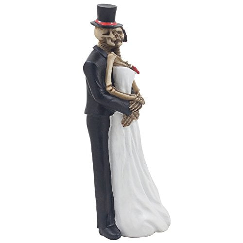 Spooky Skeleton Bride and Groom Wedding Couple Statue for Halloween Party Decorations or Scary Gothic Dcor Figurines As Wedding Gifts for Couples