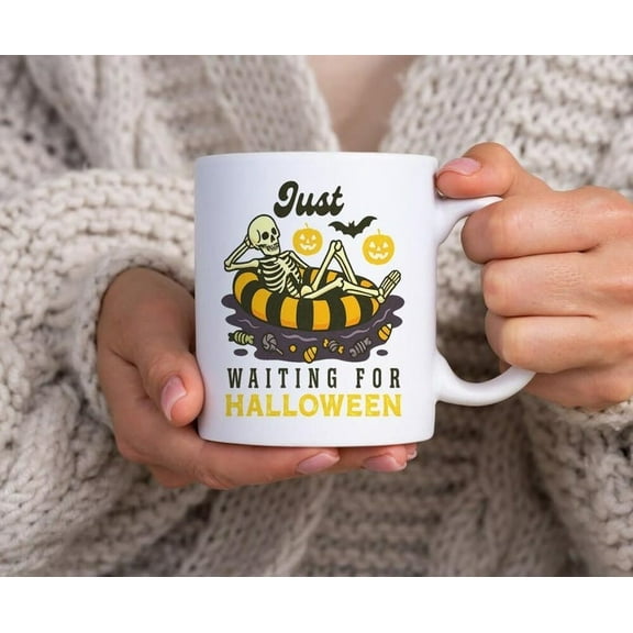 Spooky Skeleton Halloween Mug – Funny Summer Coffee Cup, Ceramic Gift for Halloween Fans