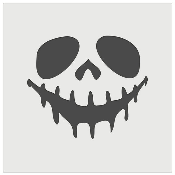Spooky Skeleton Smile Face Halloween DIY Cookie Wall Craft Stencil - 4.5 Inch