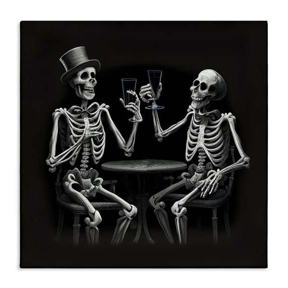 Stupell Industries Spooky Skeletons Cheers Canvas Wall Art, design by Sasha, 30 x 30