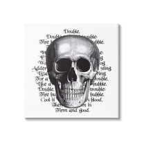 Spooky Skull Layered Vintage Script Hex Text Fairy Tales & Fantasy Graphic Art Gallery-Wrapped Canvas Print Wall Art