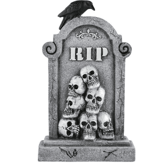 Spooky Skull Tombstone Decoration – Creepy Graveyard Marker for Lawn, Garden, and Outdoor Yard, Haunted House Prop for Halloween(Safeydaddy)