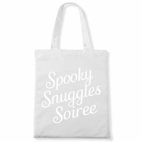 Spooky Snuggles Soiree Women Youth Trick Or Teach Funny Teacher Halloween Costume Gifts Canvas Bag Black Tee 1Pc