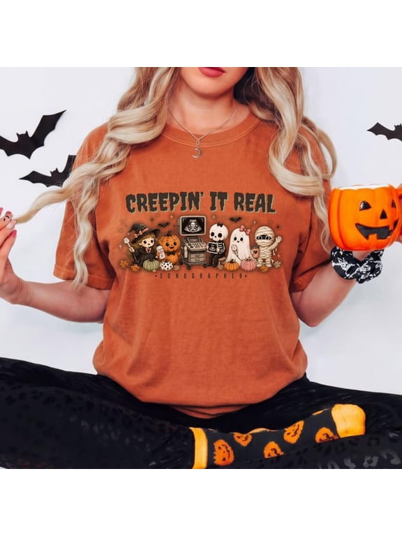 Spooky Sonographer Halloween Tee, Ultrasound Tech Comfort Shirt