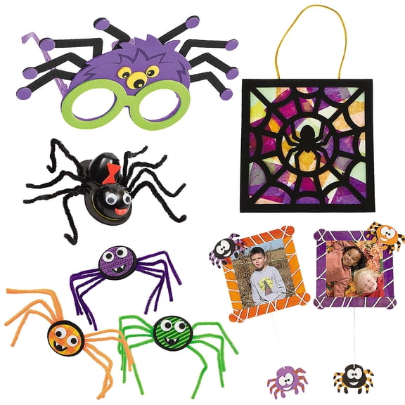 Spooky Spiders Craft Kit Assortment Bulk 60 Pc