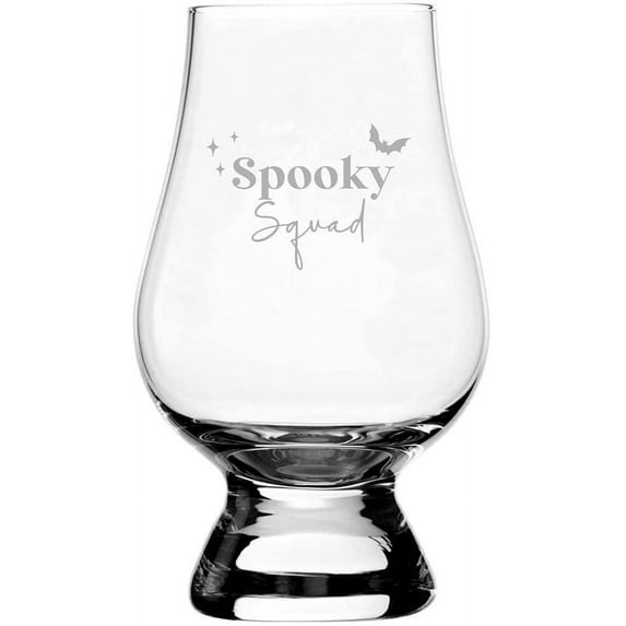 Spooky Squad Happy Halloween Etched 6.5oz Glencairn Whisky Glass