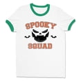 thumbnail image 1 of Spooky Squad Ringer Tee Shirt Unisex Large White/Kelly Green, 1 of 5