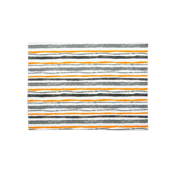 Spooky Stripe Printed Placemats Set of 6 Orange And Black, 14" x 20"