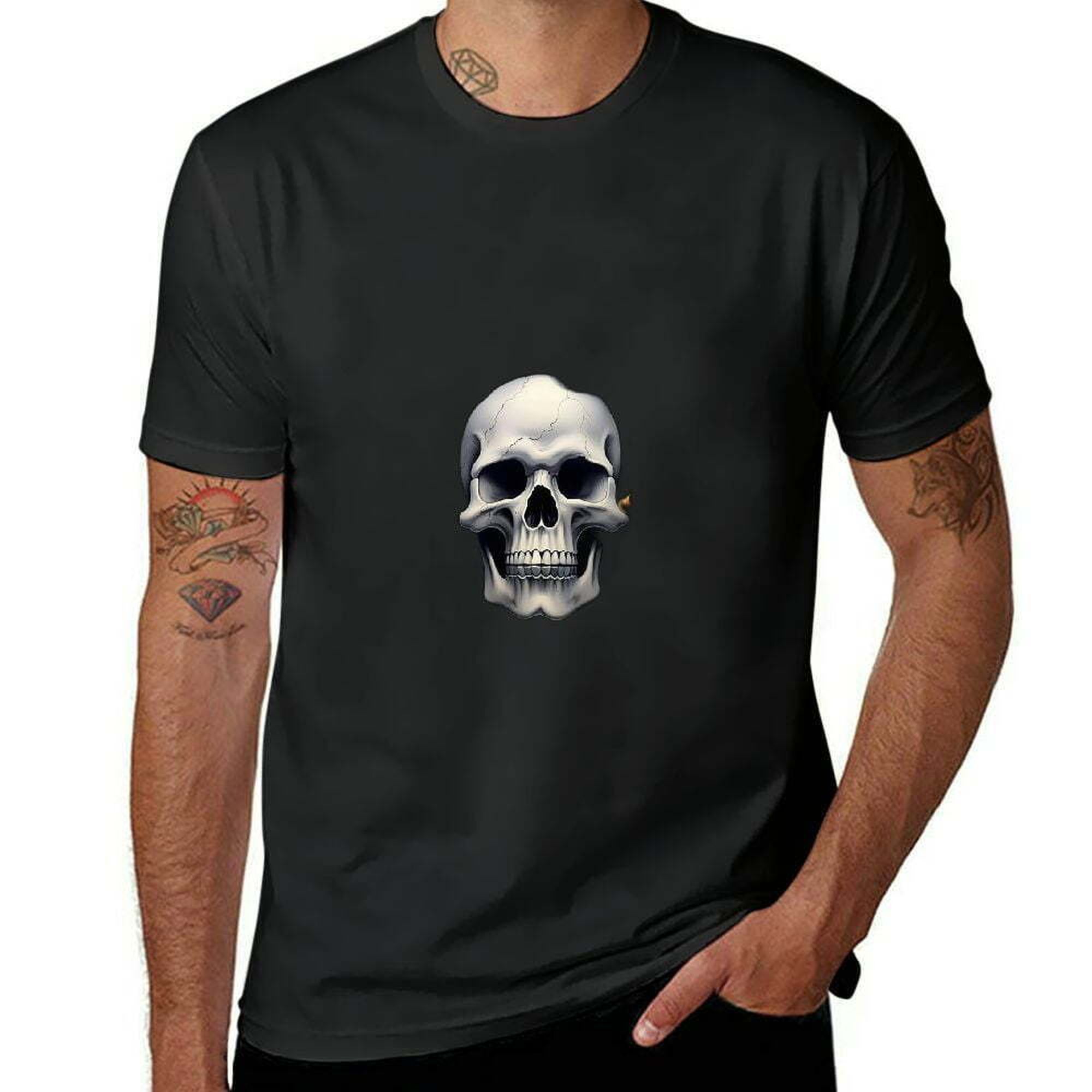 Spooky Style Men's 3D Printed Halloween Skull Button Down Shirt for
