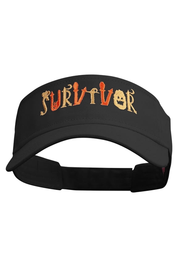 Spooky Survivor Embroidered Cotton Twill Sun Visor - Black OSFM