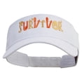 thumbnail image 1 of Spooky Survivor Embroidered Cotton Twill Sun Visor - White OSFM, 1 of 5