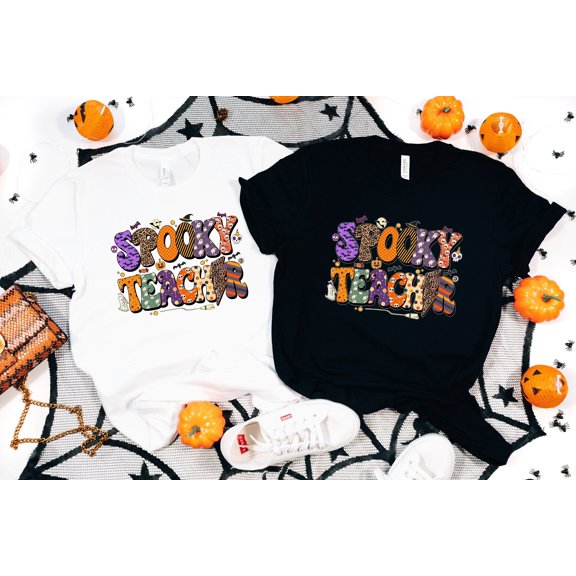 Spooky Teacher Shirt Teacher Halloween Shirt Teacher T shirt Halloween Teacher T-Shirt Hal