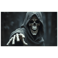 thumbnail image 1 of Spooky Theme Halloween Banner Skeleton Design Gothic Grim Reaper for Holiday Party Haunted House Scary Event, 1 of 9